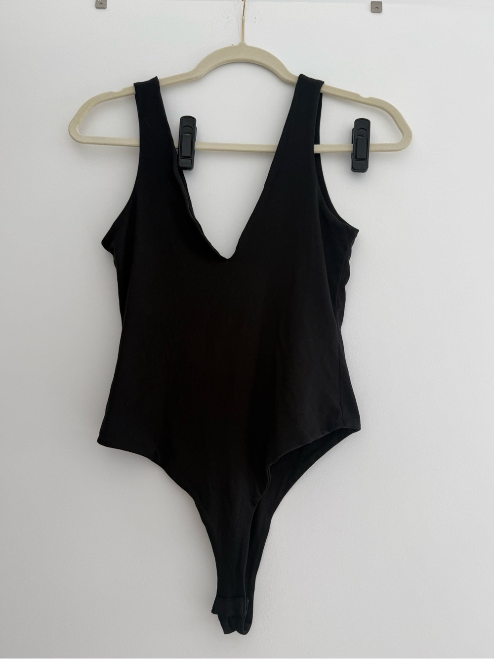 Black V Neck Bodysuit